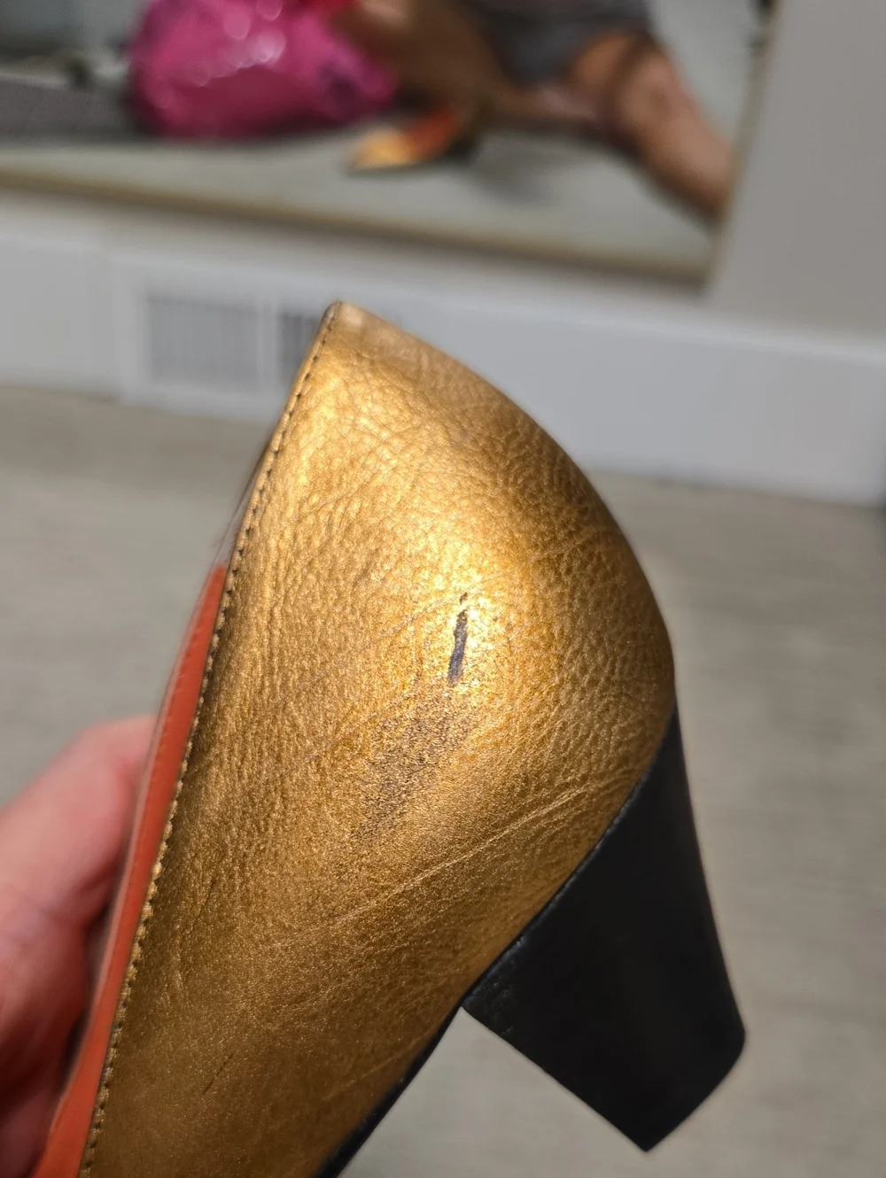 NWOT BOTTEGA by Bottega Veneta Metallic Mid-Heel Pumps-Bronze